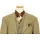 Masteloni Collection Chocolate Brown / Taupe Houndstooth Super 150'S Vested Suit 6282/33621